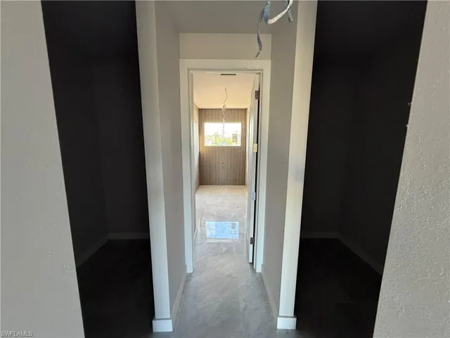 Hall with a textured wall