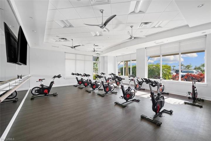Community spin class room.