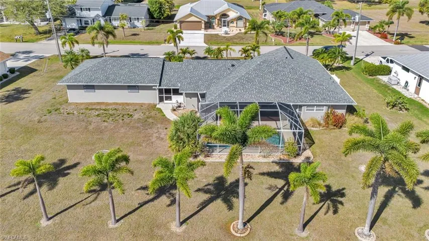 Aerial perspective of suburban area