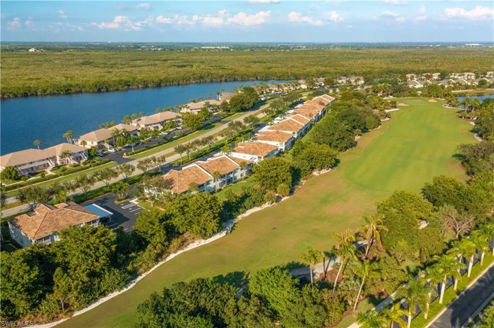 Rear of building with aerial view of the golf course