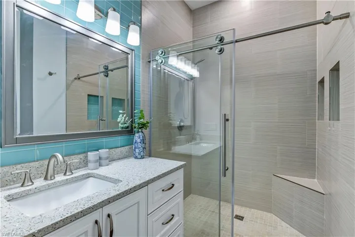 Master bath with large walk in shower