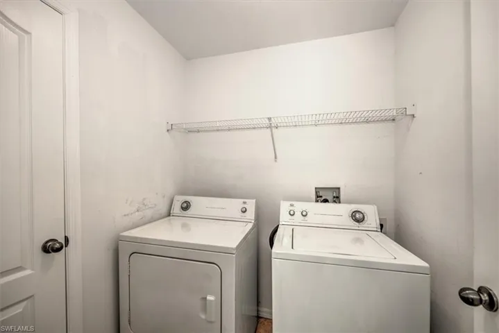 Washroom with separate washer and dryer