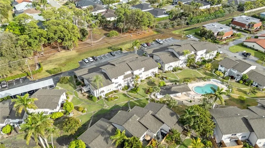 Aerial view of residential area