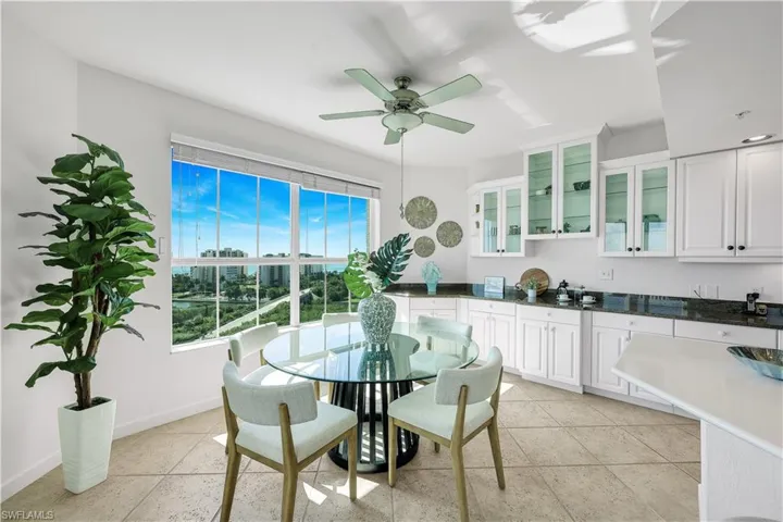 Dining Area with views of the Gulf, Vanderbilt Beach and the City Skyline