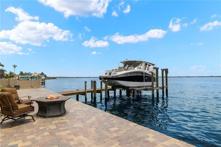 Dock area featuring a water view and 30K boat lift