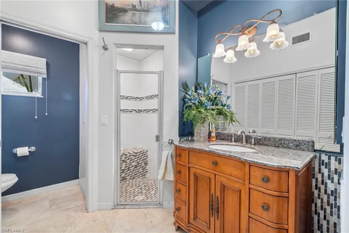 Bathroom for 4th bedroom/bonus room with vanity and walk-on shower
