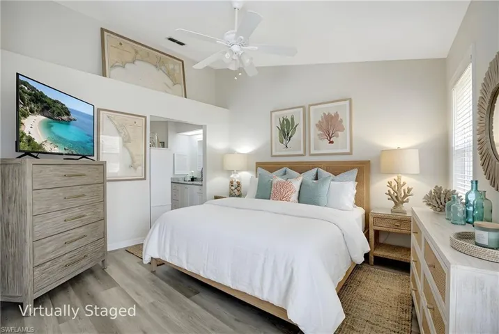 Virtually staged bedroom