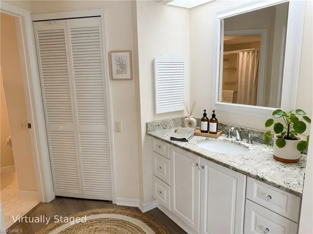 Virtually staged bathroom