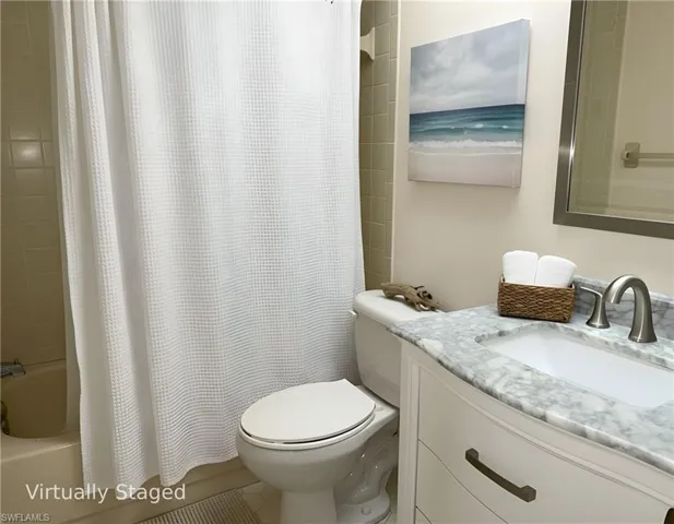 Virtually staged bathroom