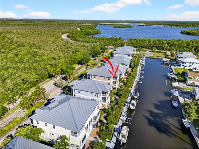 Drone / aerial view of 10,000 Islands and  Goodland bridge