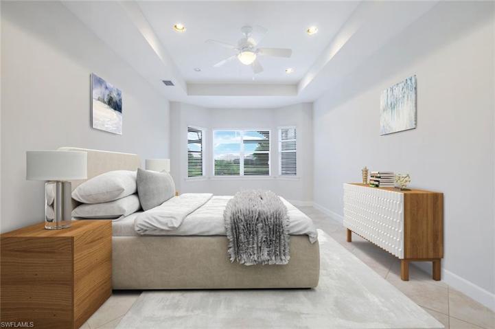 Virtually staged Primary bedroom