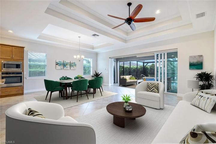 Virtually staged great room