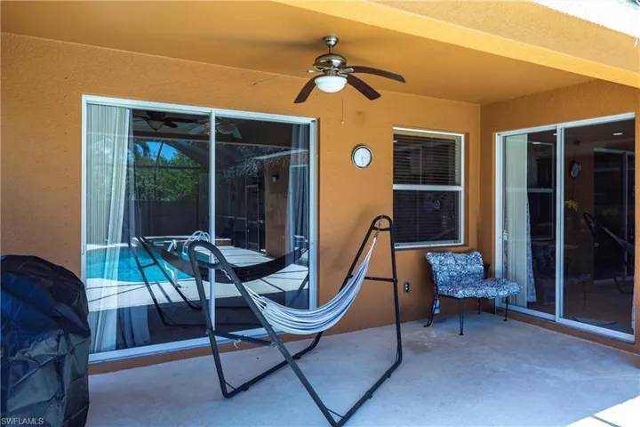 View of patio / terrace with a ceiling fan