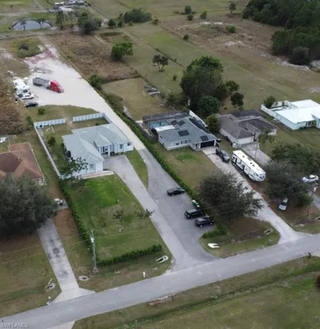 Aerial view of property's location with rural landscape