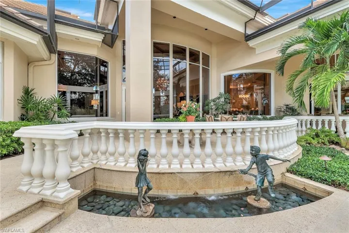 Multiple French Fountains grace the property