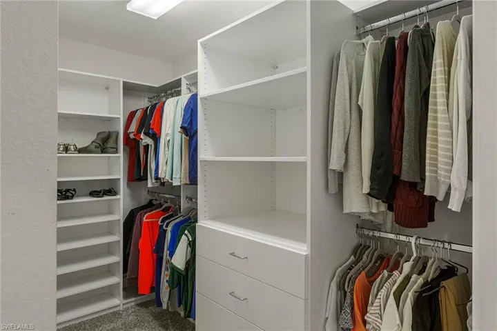 Walk in closet featuring carpet floors