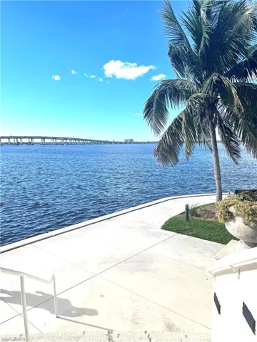 Water view with a notable bridge
