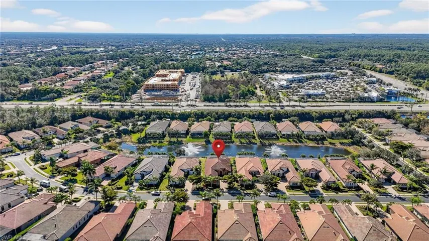 Aerial view of residential area