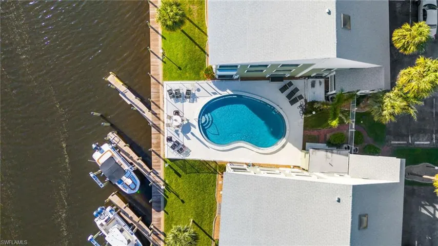 Bird's eye view of a pool