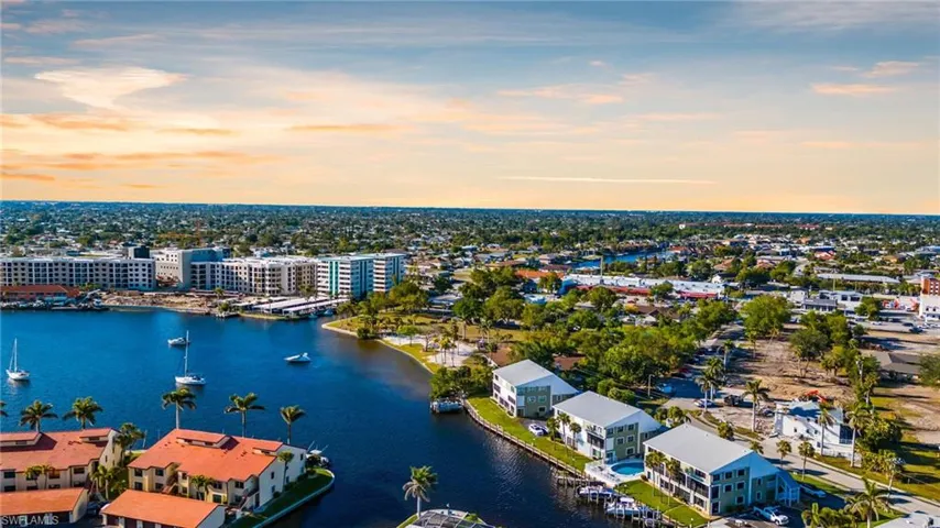 Aerial view of a large body of water