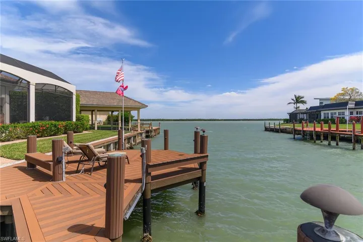 Dock with a water view and a lanai