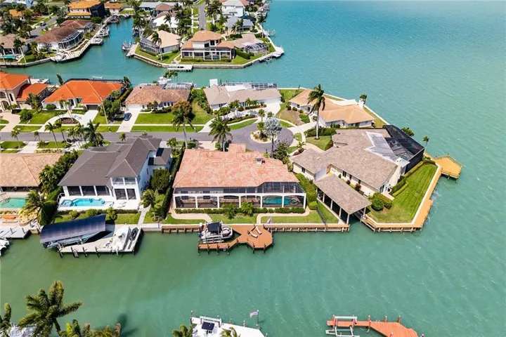 Drone / aerial view of a large body of water