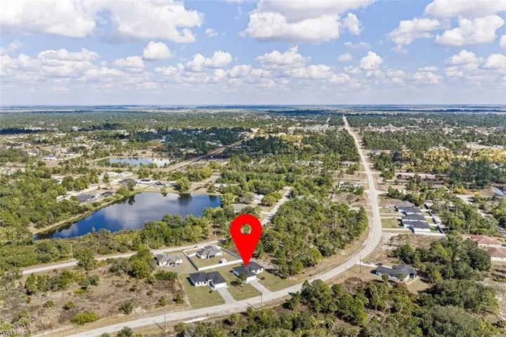 Drone / aerial view of a nearby body of water