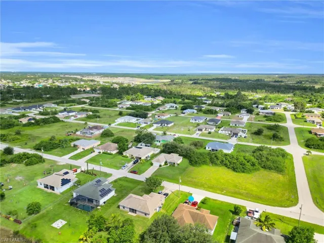 Aerial view of residential area