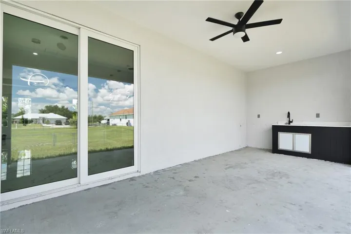 View of patio / terrace featuring ceiling fan