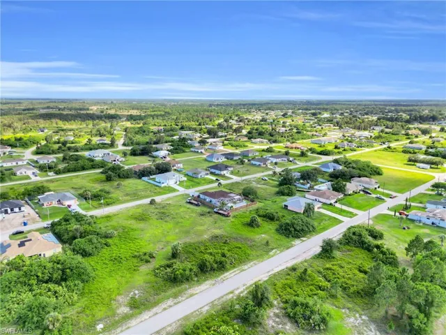 Aerial perspective of suburban area