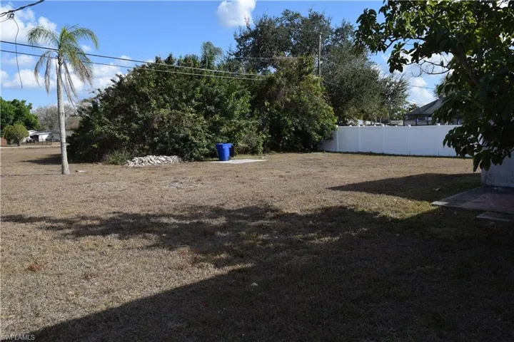 View of fenced yard