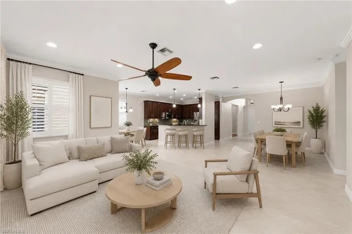 virtually staged living area