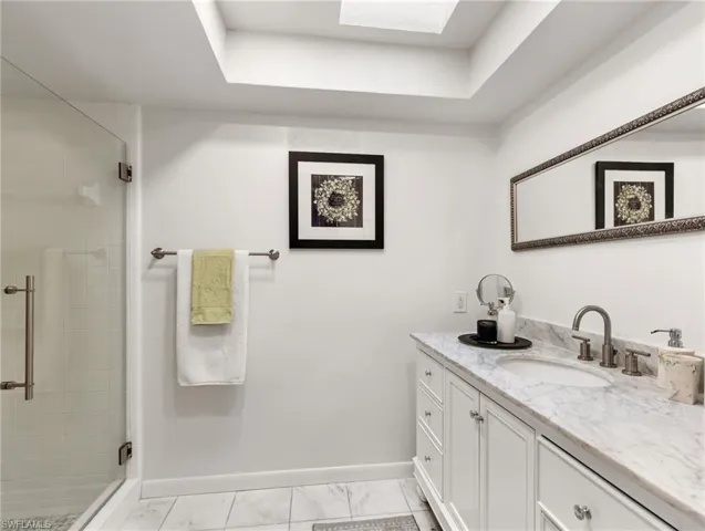 Primary Bath with marble vanity