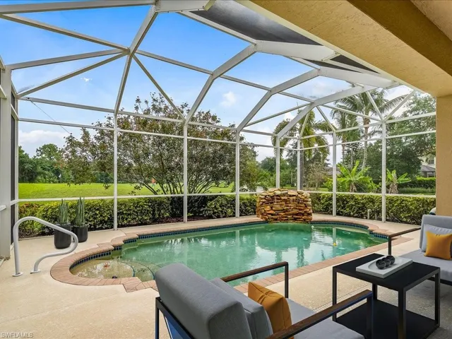 Virtually staged pool area...