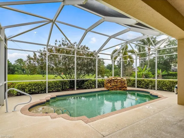 Gorgeous pool area with amazing golf view...