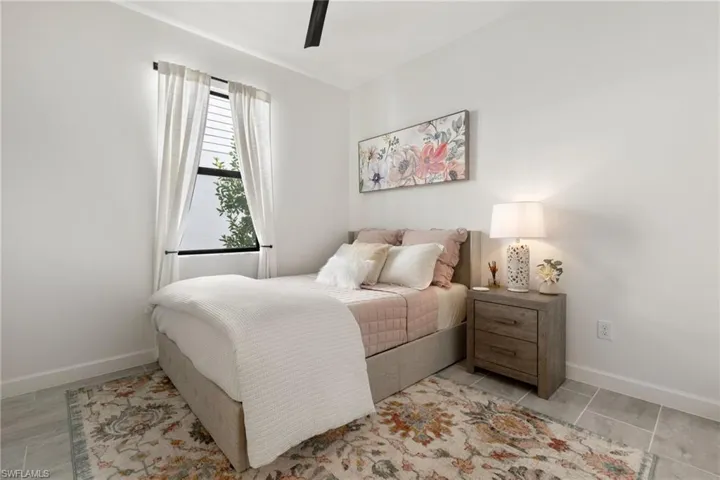 Bedroom with ceiling fan