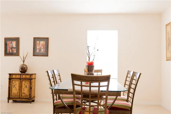 Dining space featuring baseboards
