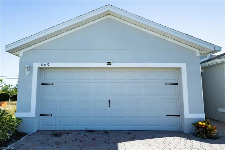 Garage with driveway