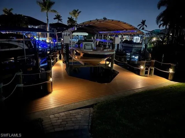 Dock area with boat lift