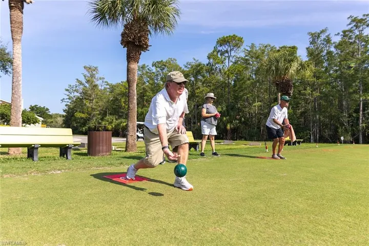 Manicured lawn bowling green with designated playing areas