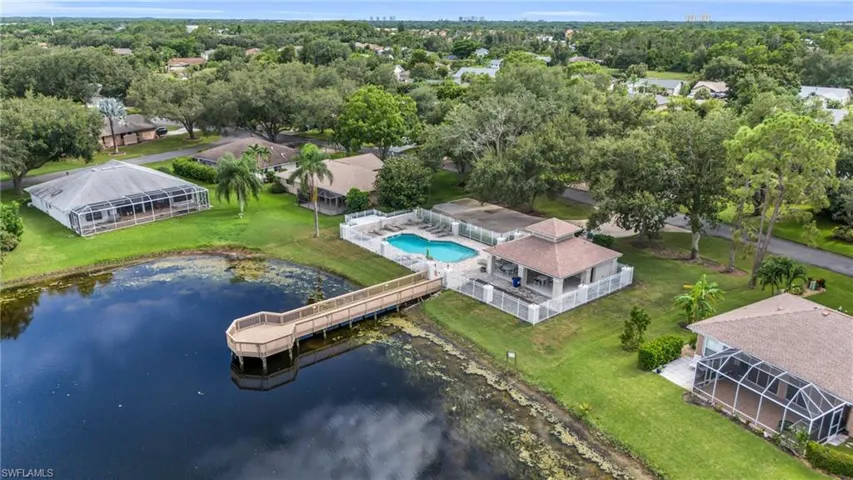 Community Pool, open gazebo, and fishing pier
