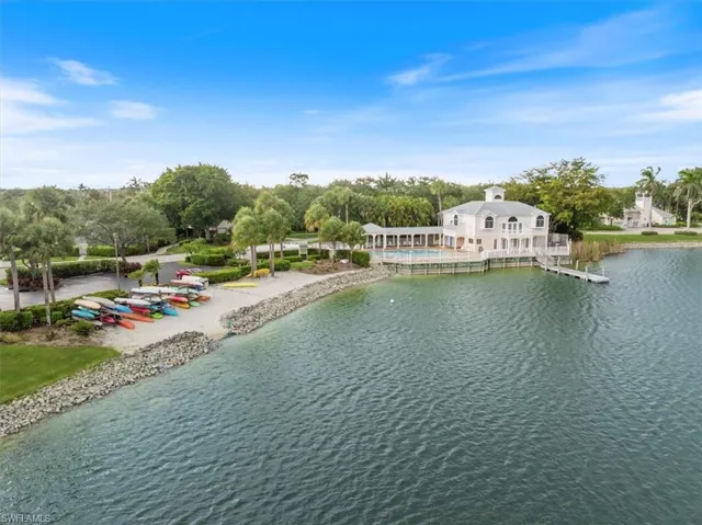 Community clubhouse, beach and kayak alongside the long lake