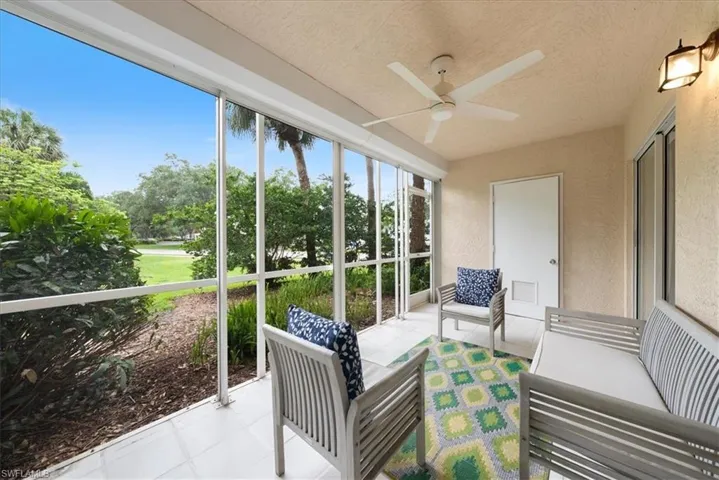screened lanai, with electric hurricane shutters, storage closet