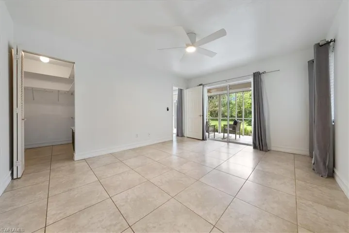 Primary bedroom and walk in closet