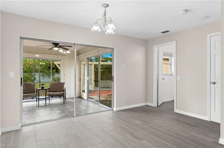 Dining room with view of patio