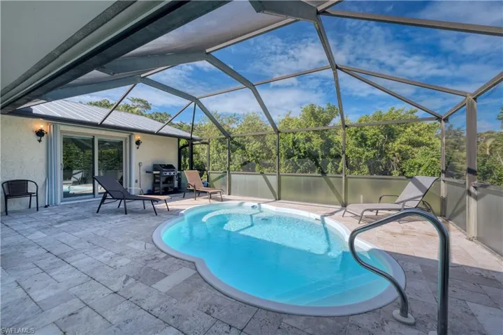 Pool with a patio area and a lanai