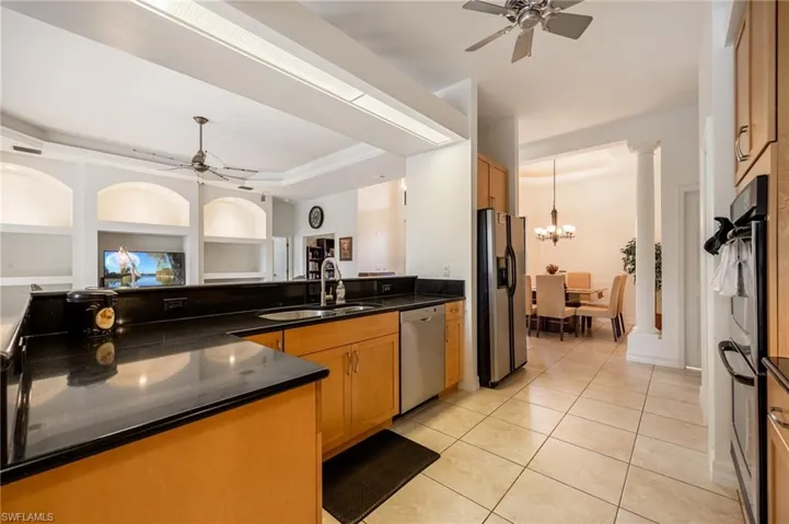 Kitchen with eat-in and formal dining.