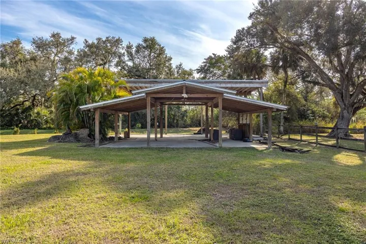 View of huge pole barn.