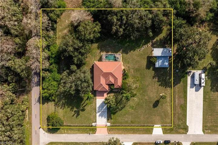 Birds eye view of the property.