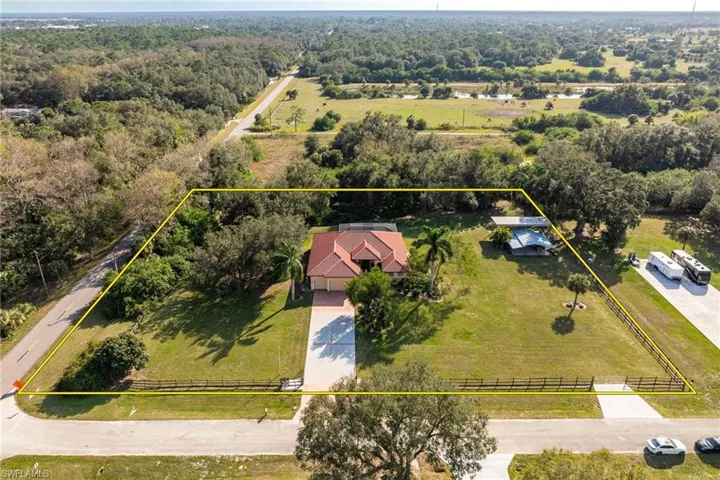 Birds eye view of property.